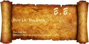 Borik Bajnok névjegykártya